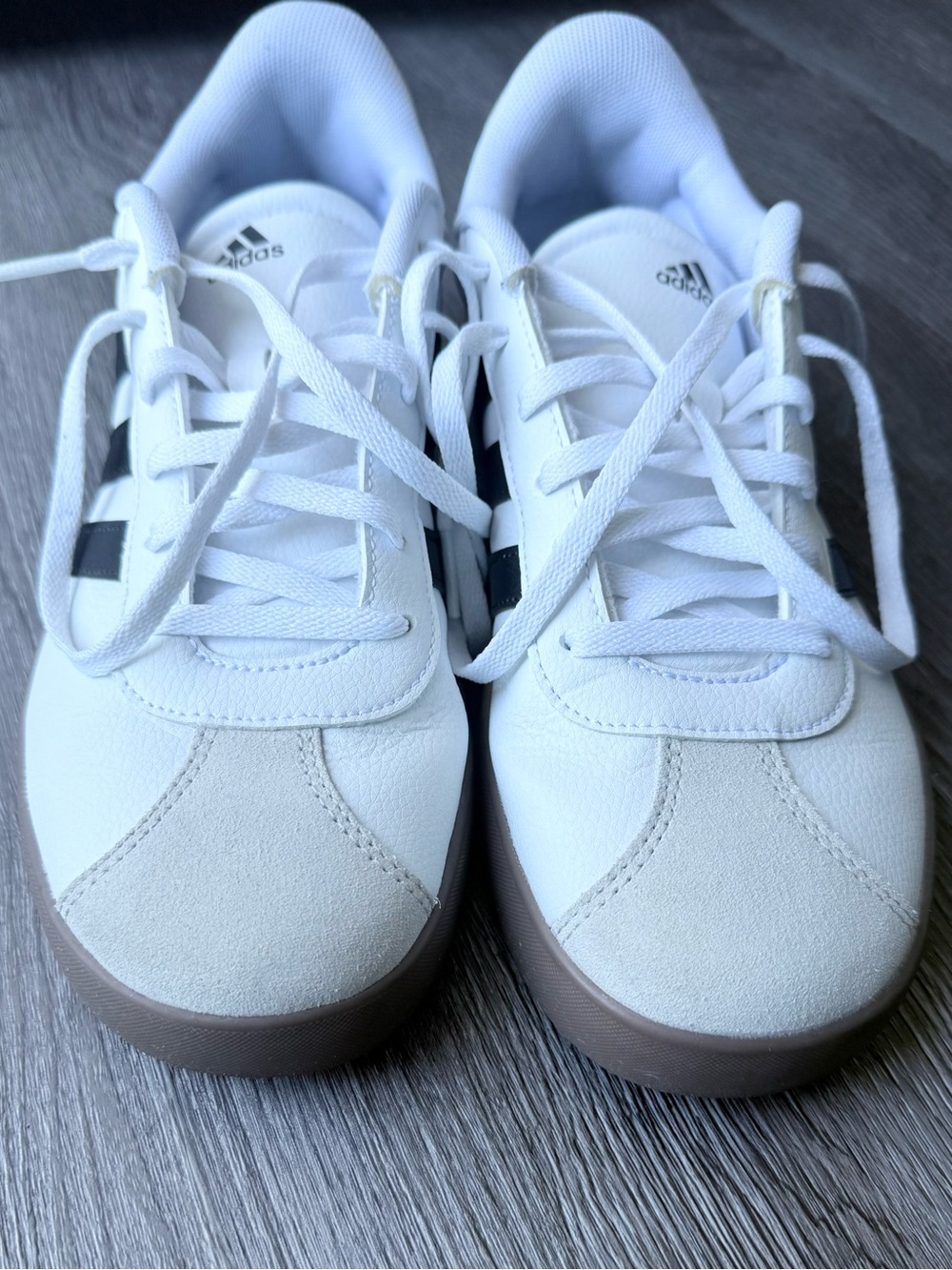 Adidas Sneakers - White, Beige, Brown, Black • Youth size 6.5 (Womens 8–8.5)